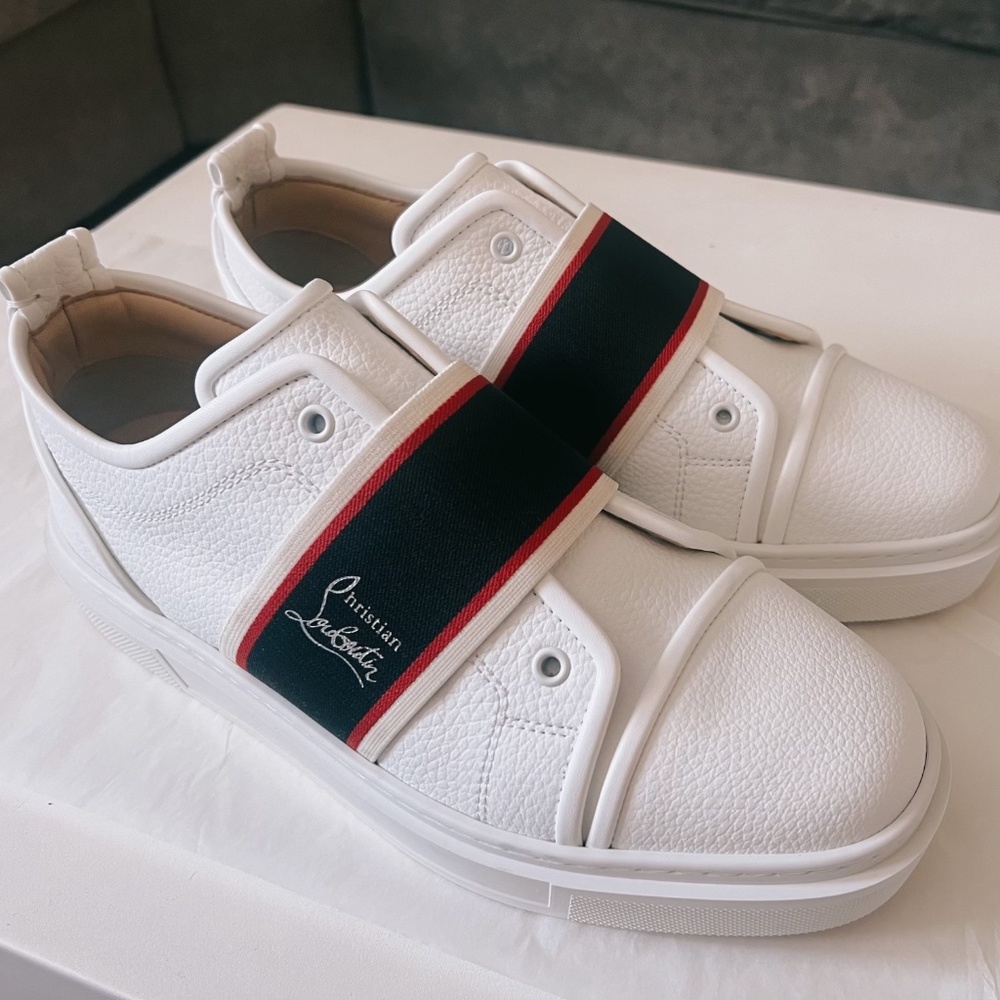 Christian Louboutin Adolescenza Slip-On Sneaker Leather White